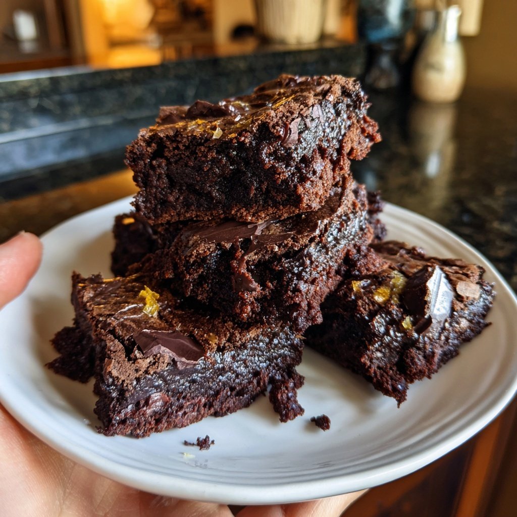Sourdough Discard Brownies with Orange Zest