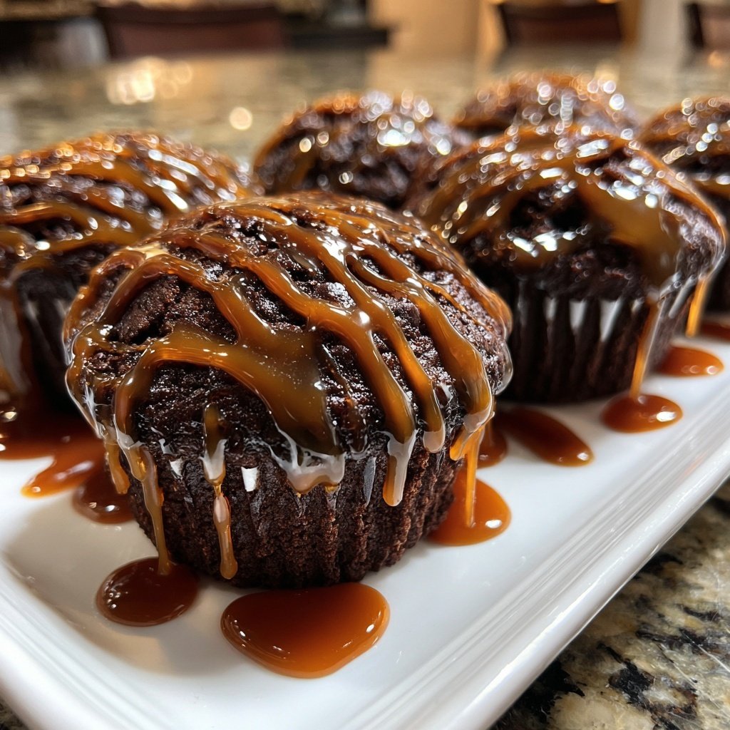Chocolate Caramel Drizzle Cupcakes