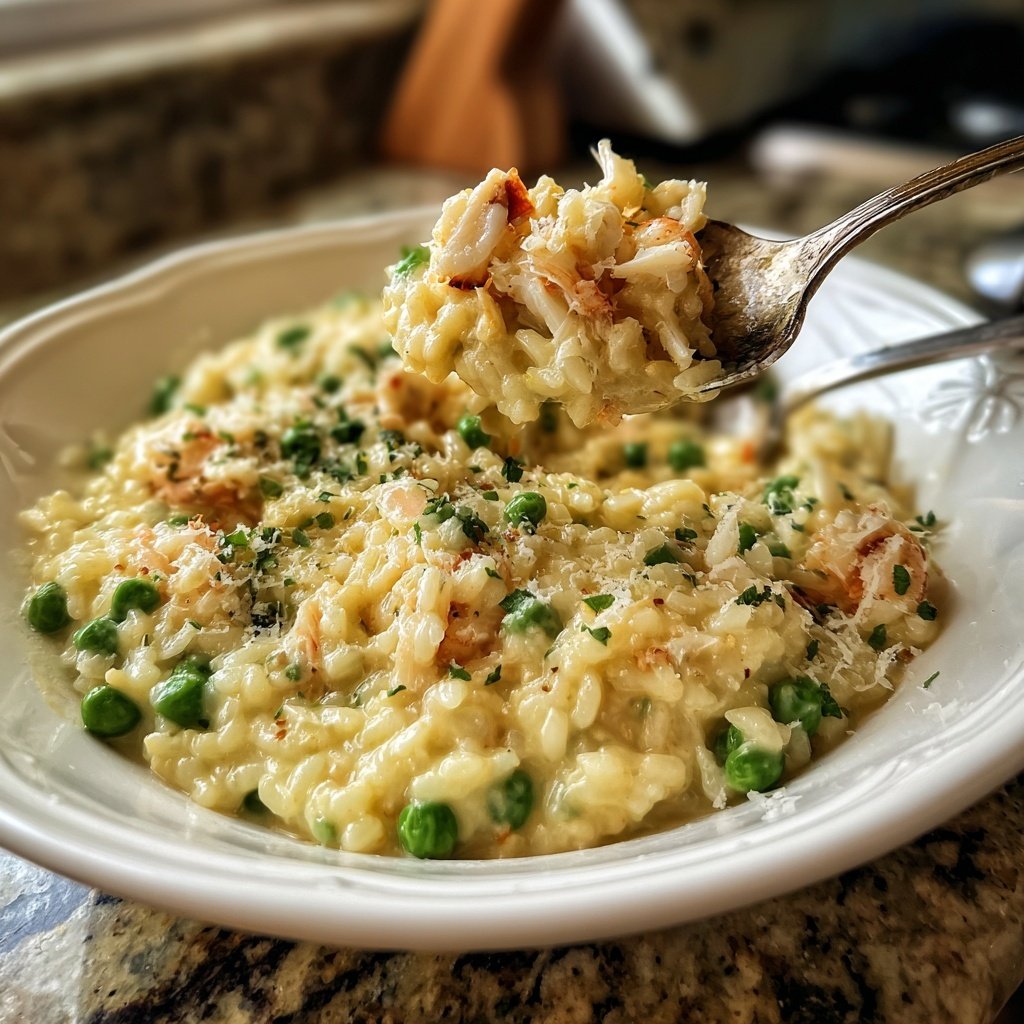 Seafood Risotto with Peas