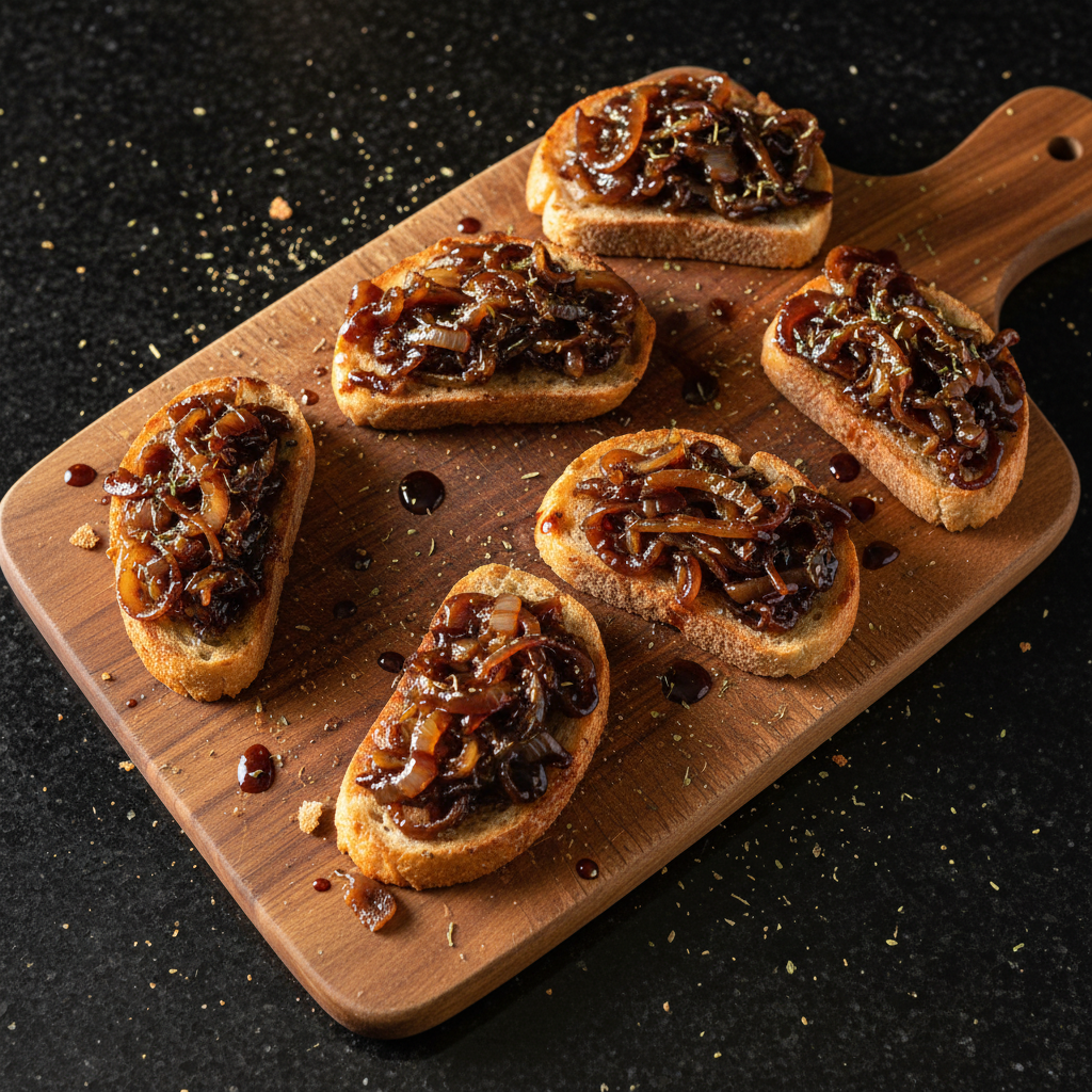 Balsamic Caramelized Onion Bruschetta
