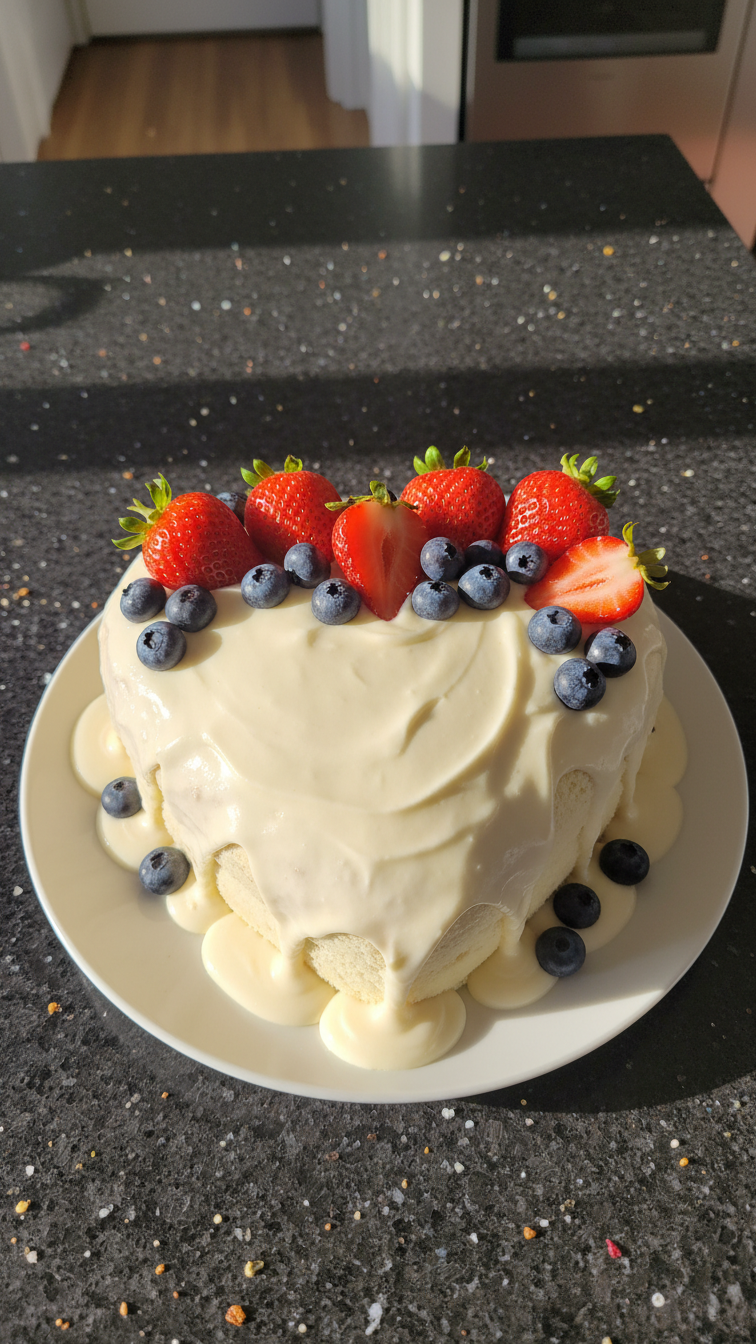 Luscious Berry Heart Cake
