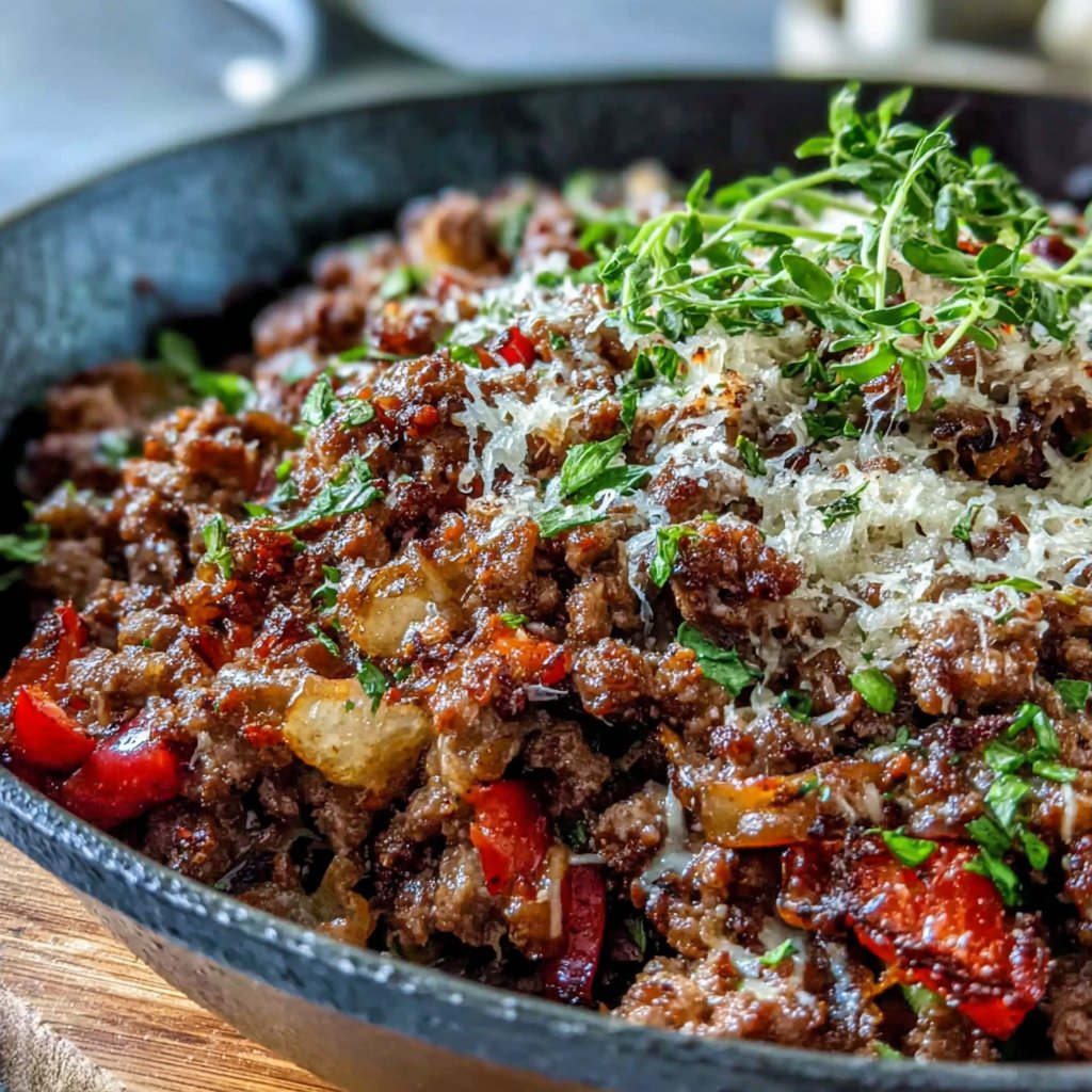 Spicy Hamburger Meat Skillet