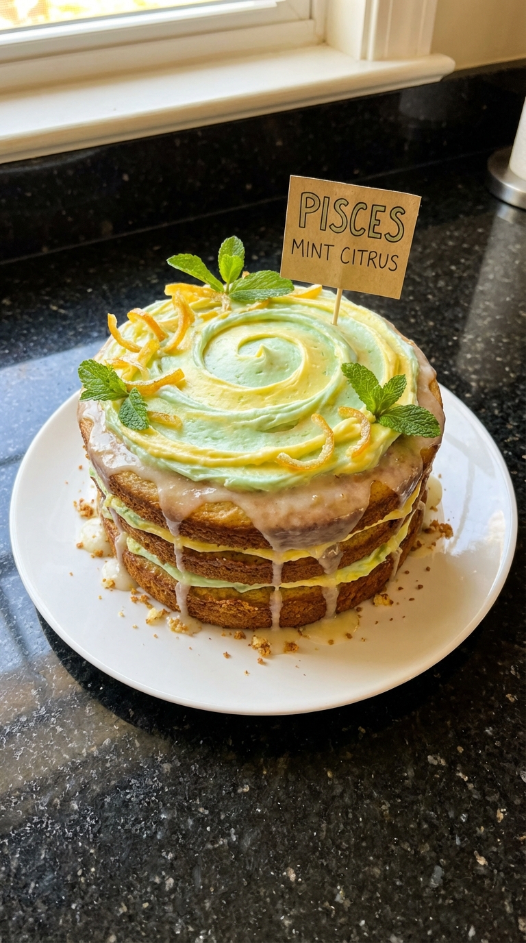 Mint Citrus Pisces Cake