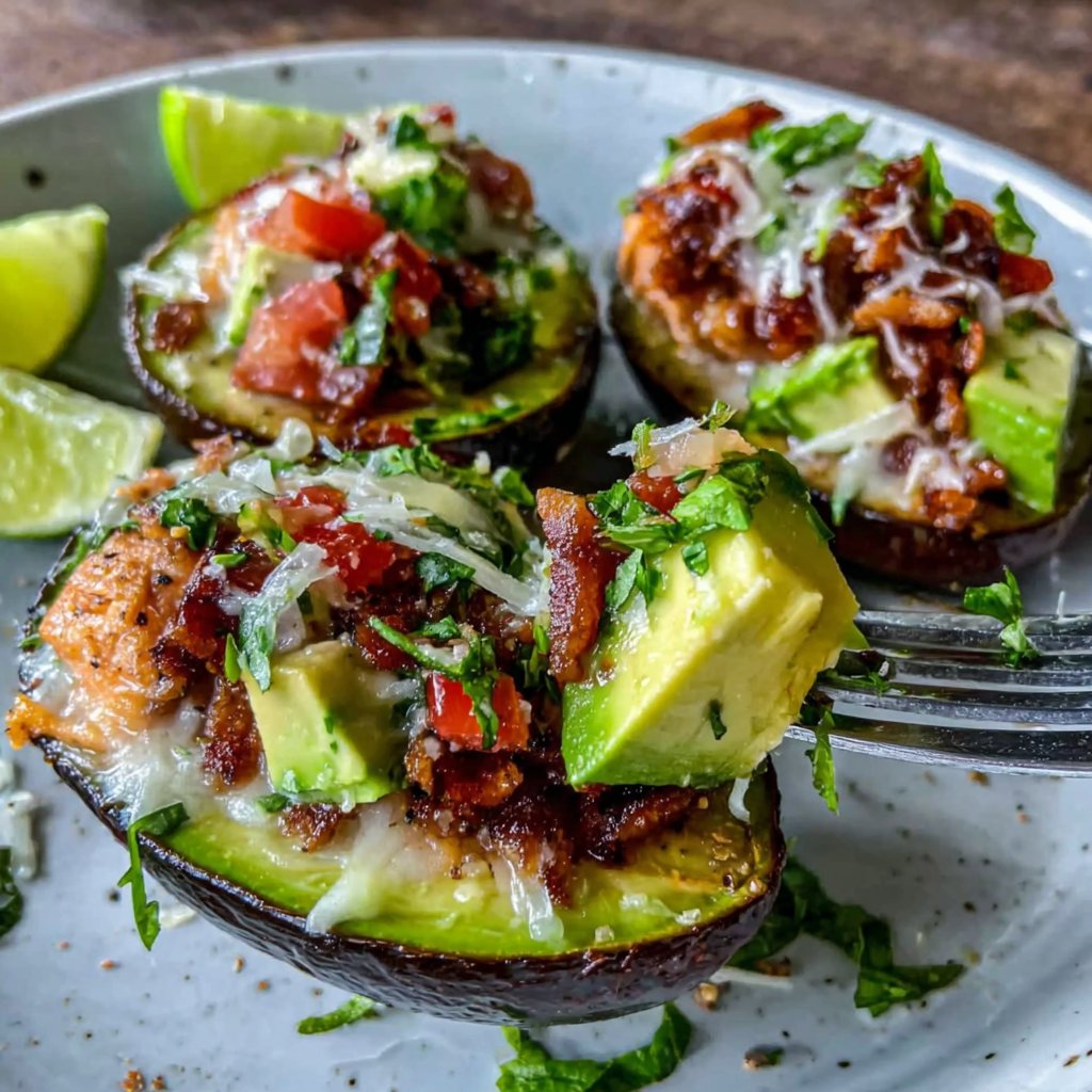 Salmon Stuffed Avocados Plate