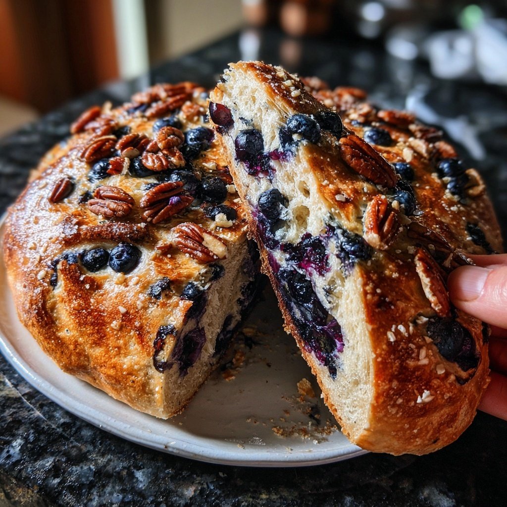 Blueberry Lemon Sourdough with Pecan Crunch