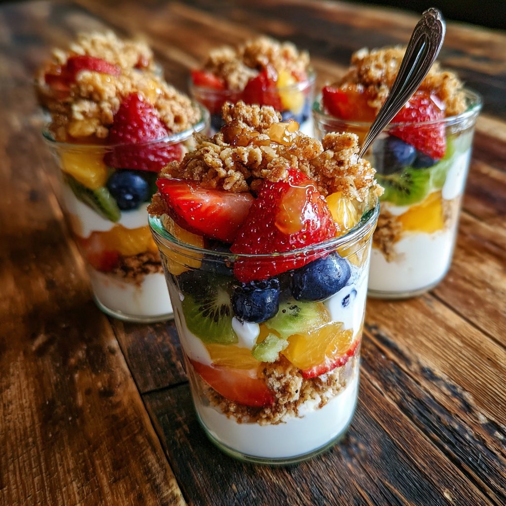 Rainbow Fruit Parfait Cups