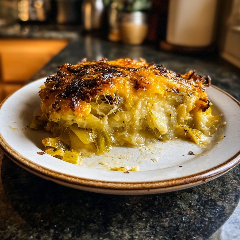 Caramelized Leek Potato Gratin