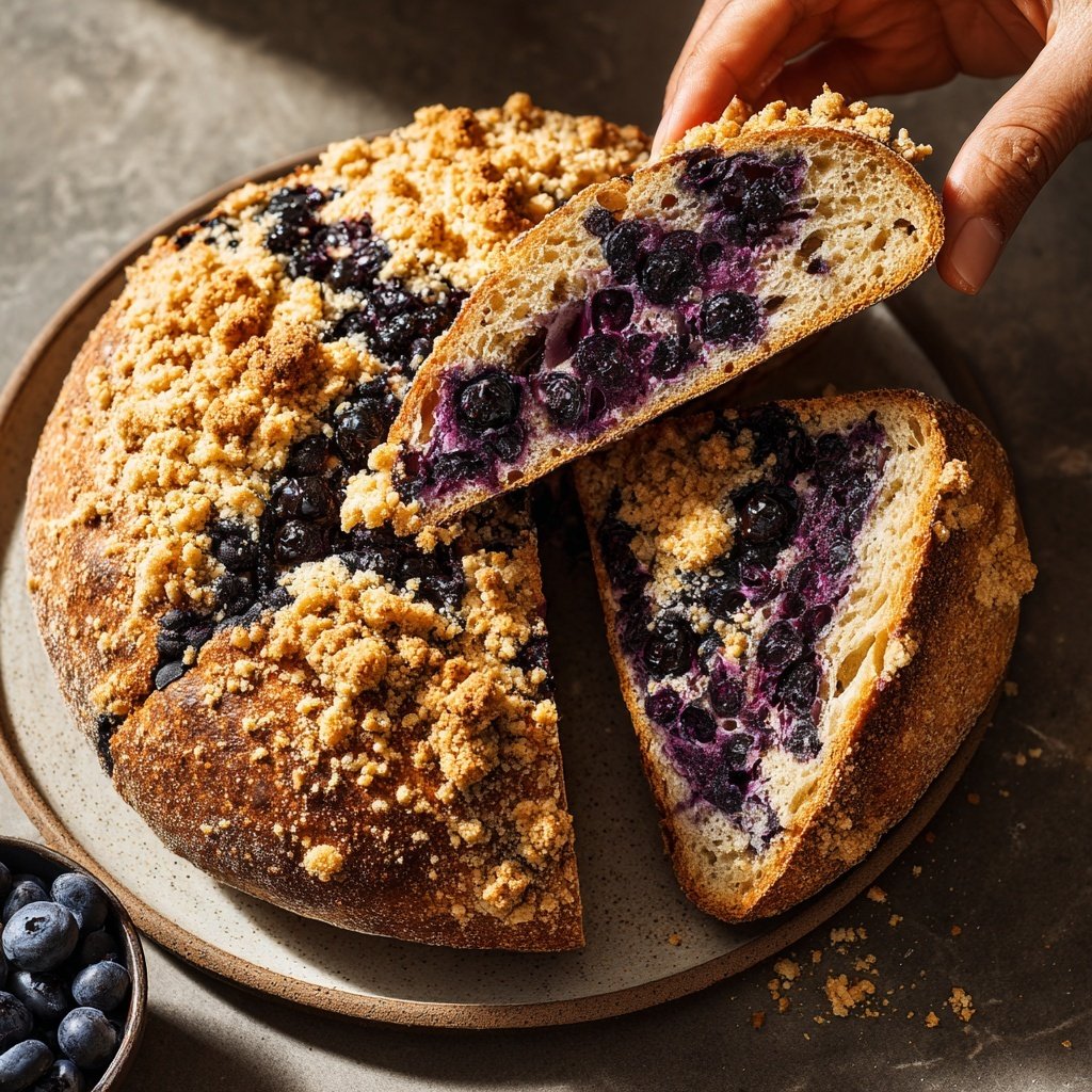 Blueberry Lemon Sourdough with Streusel Crumble