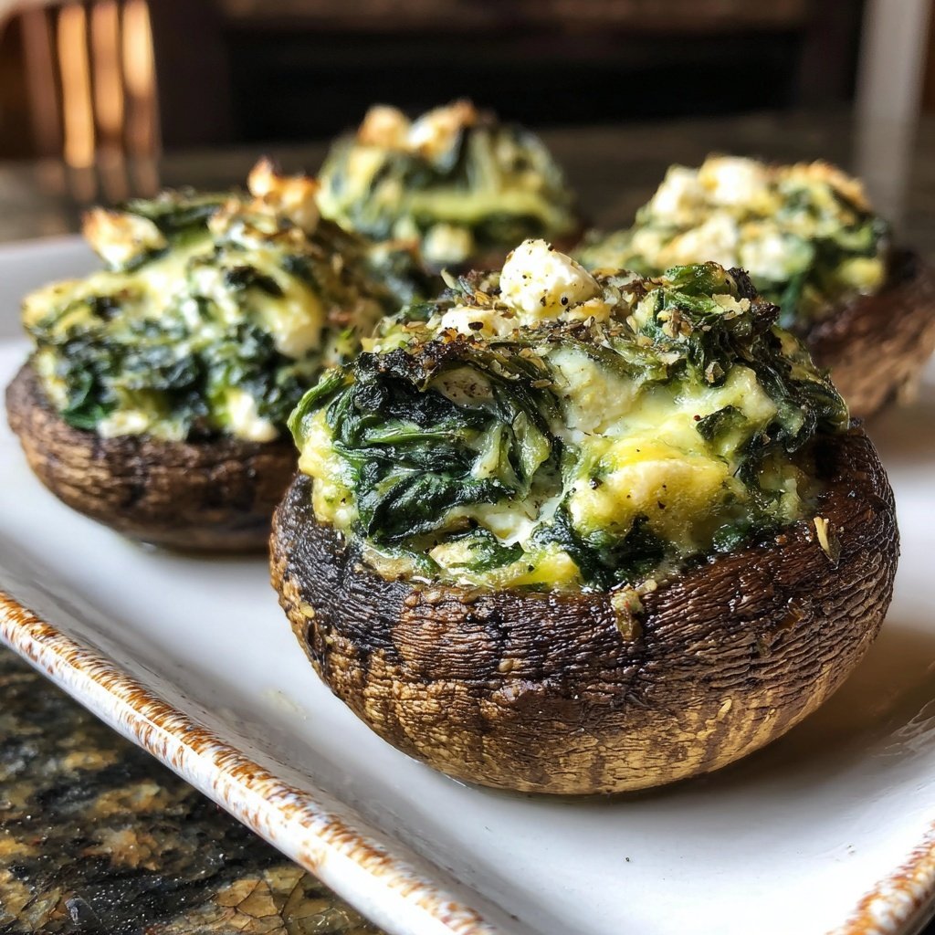 Spinach and Feta Stuffed Mushrooms