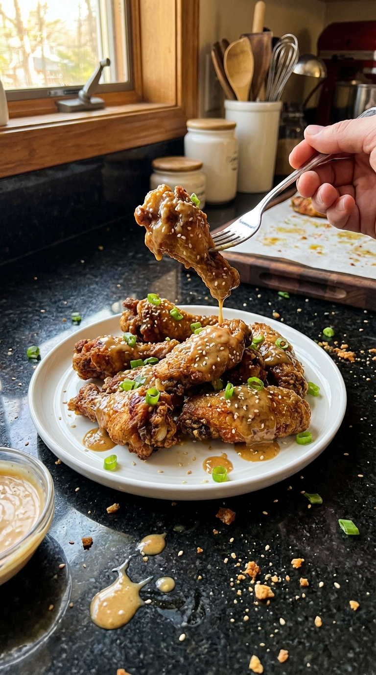Sesame Garlic Aioli Chicken Wings