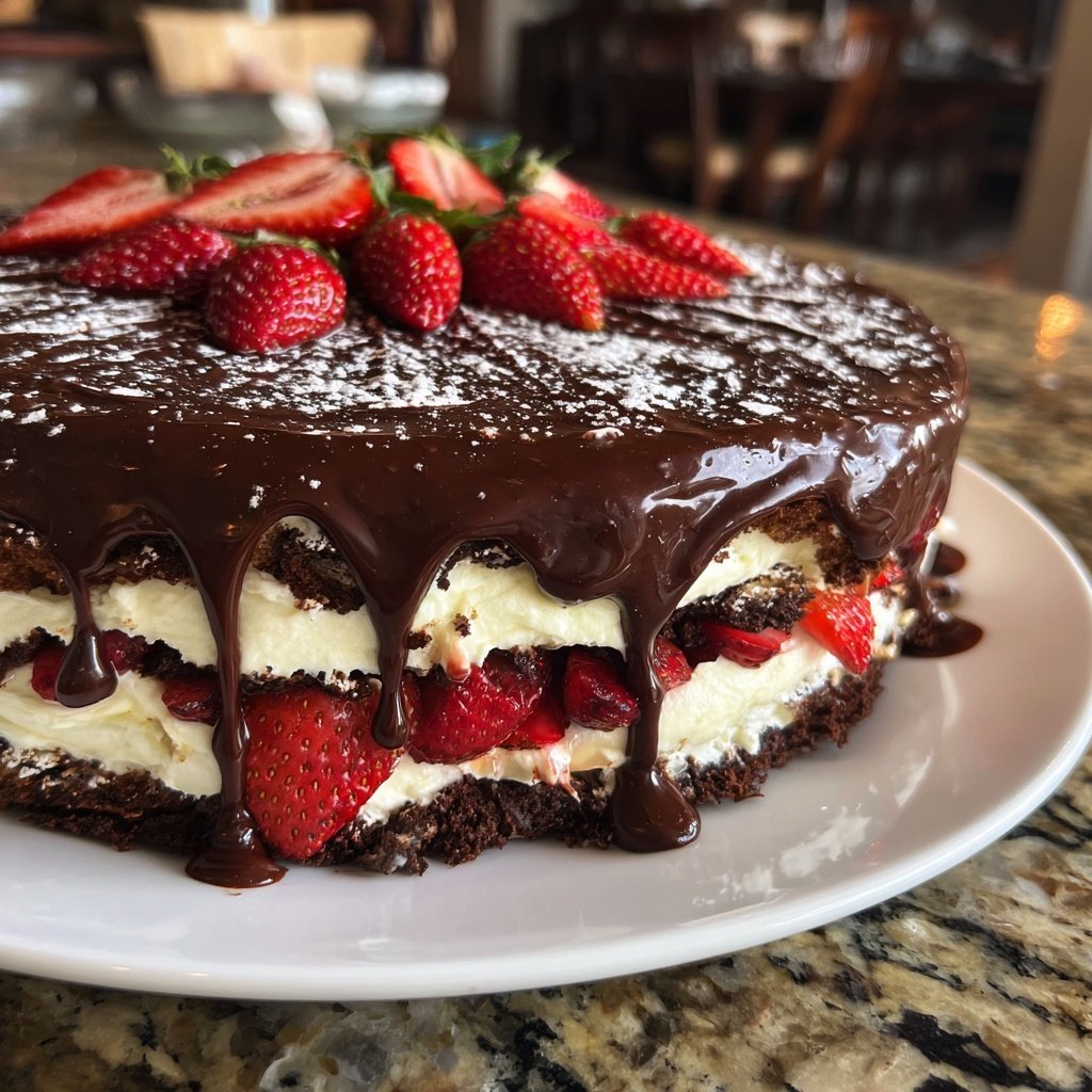 Chocolate Strawberry Icebox Cake