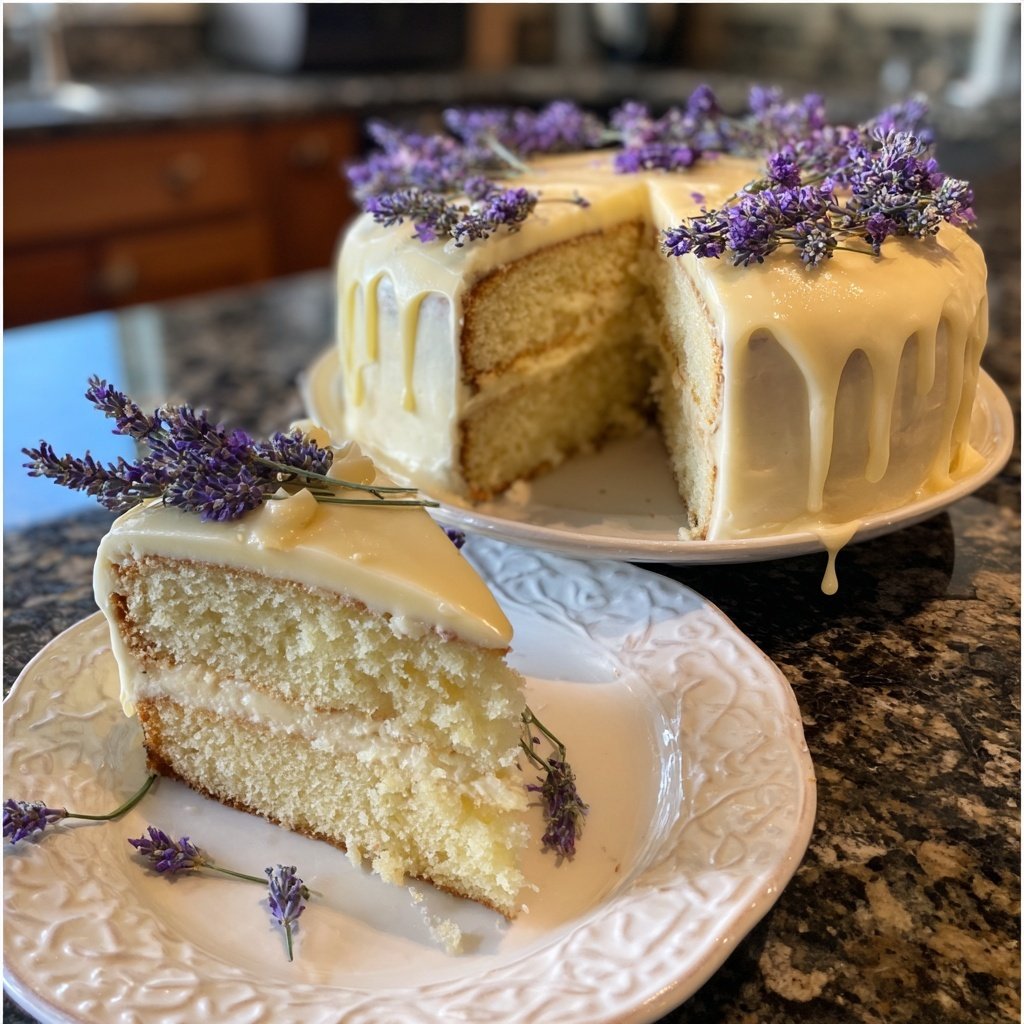Lavender Vanilla Cream Cake