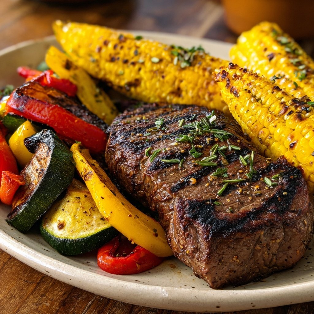 Steak and Grilled Veggie Platter