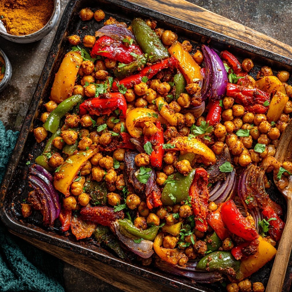 Harissa Chickpea Sheet Pan