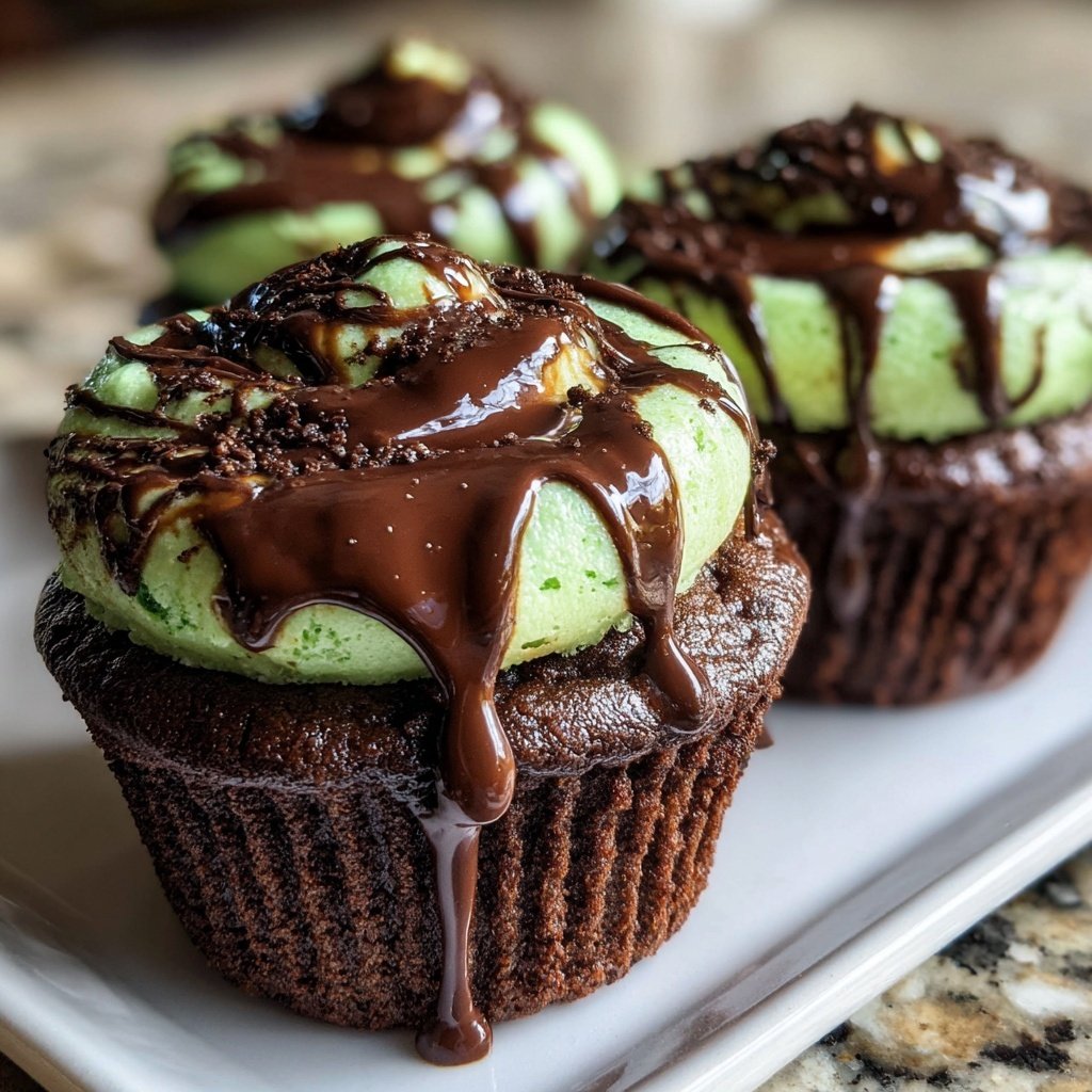 Mint Chocolate Swirl Cupcakes