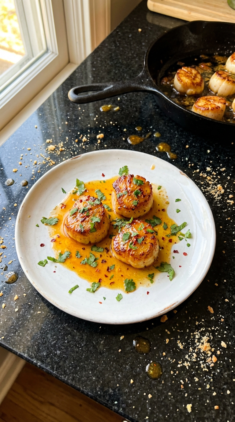 Spicy Caribbean Seared Scallops