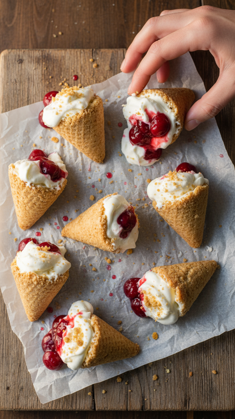 Cheesecake Surprise Mini Cones