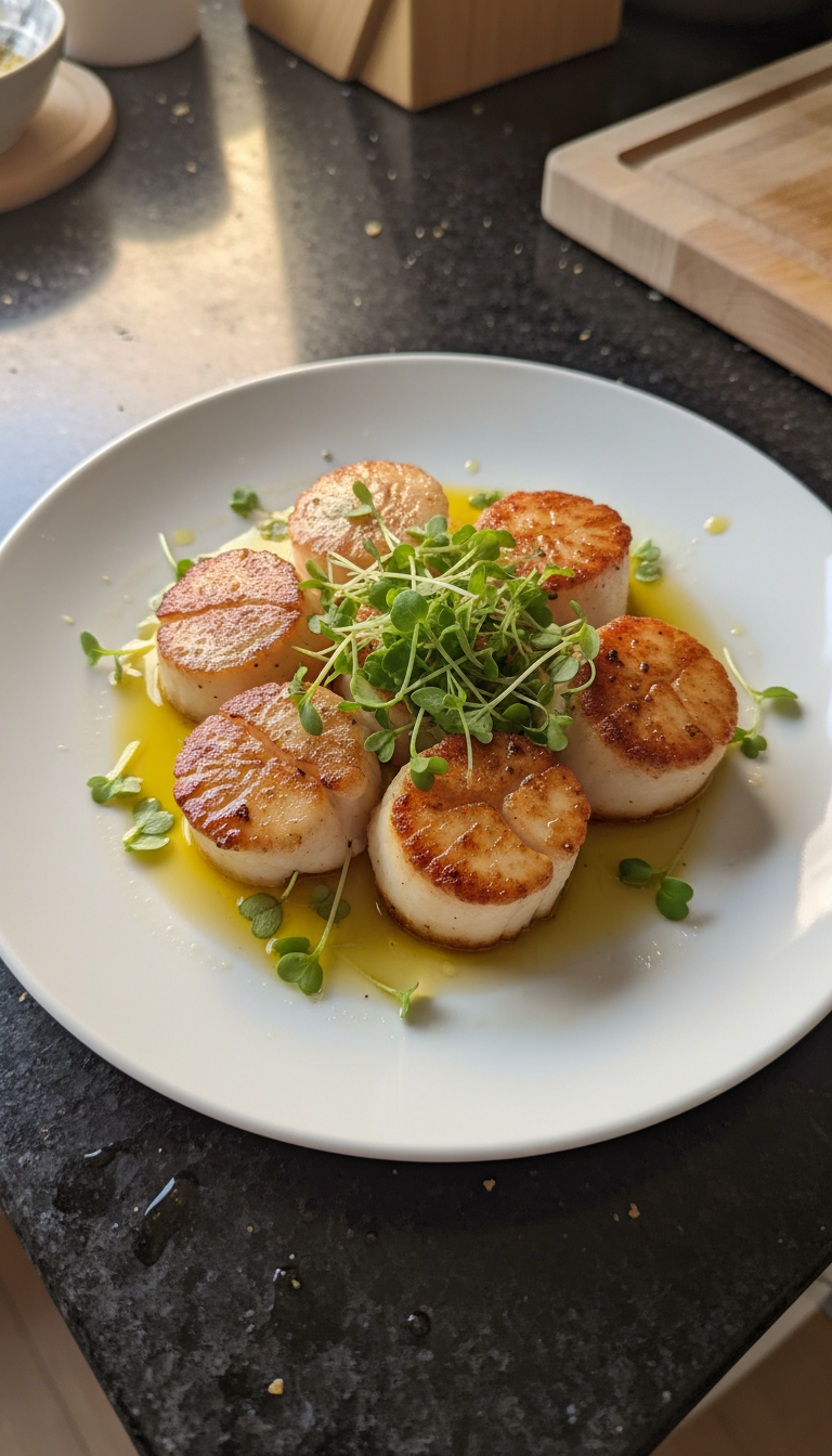 Simple Seared Scallops Dish