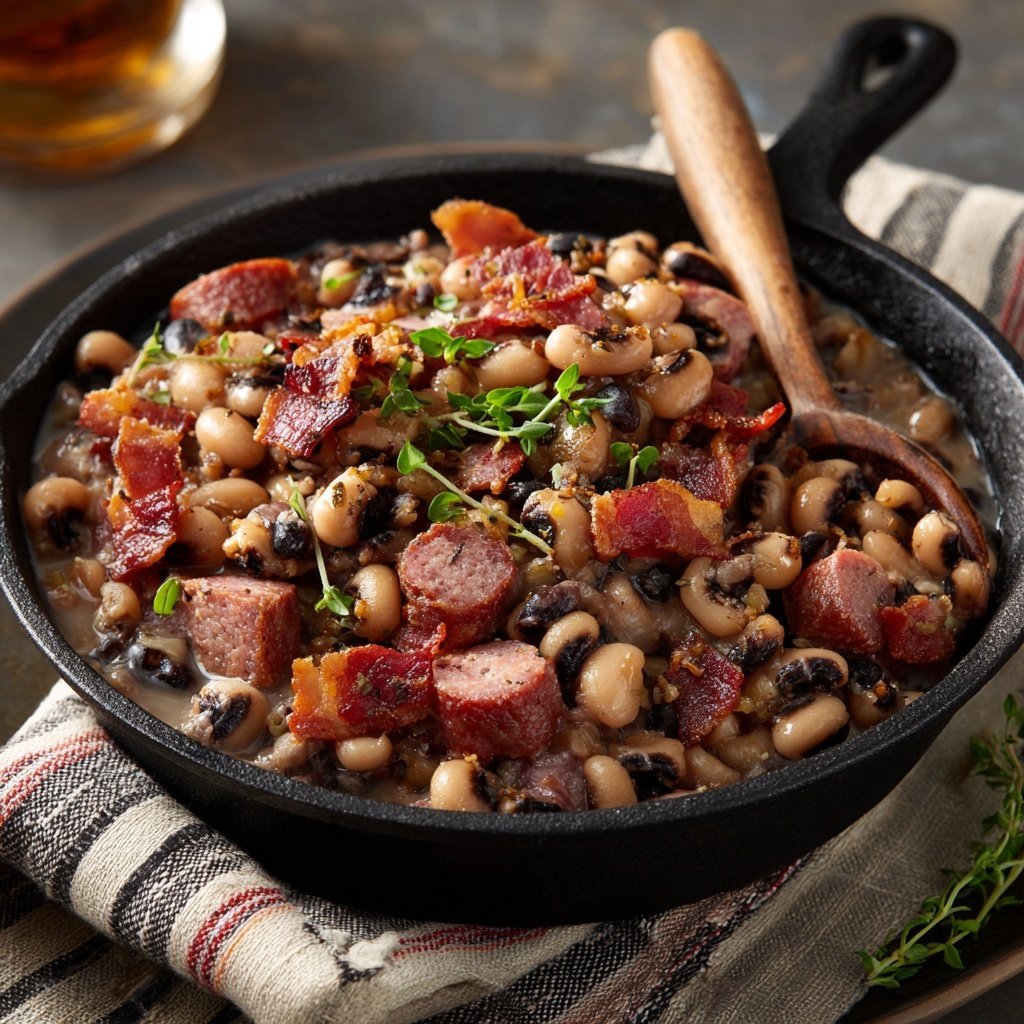 Black-Eyed Peas with Bacon Sausage