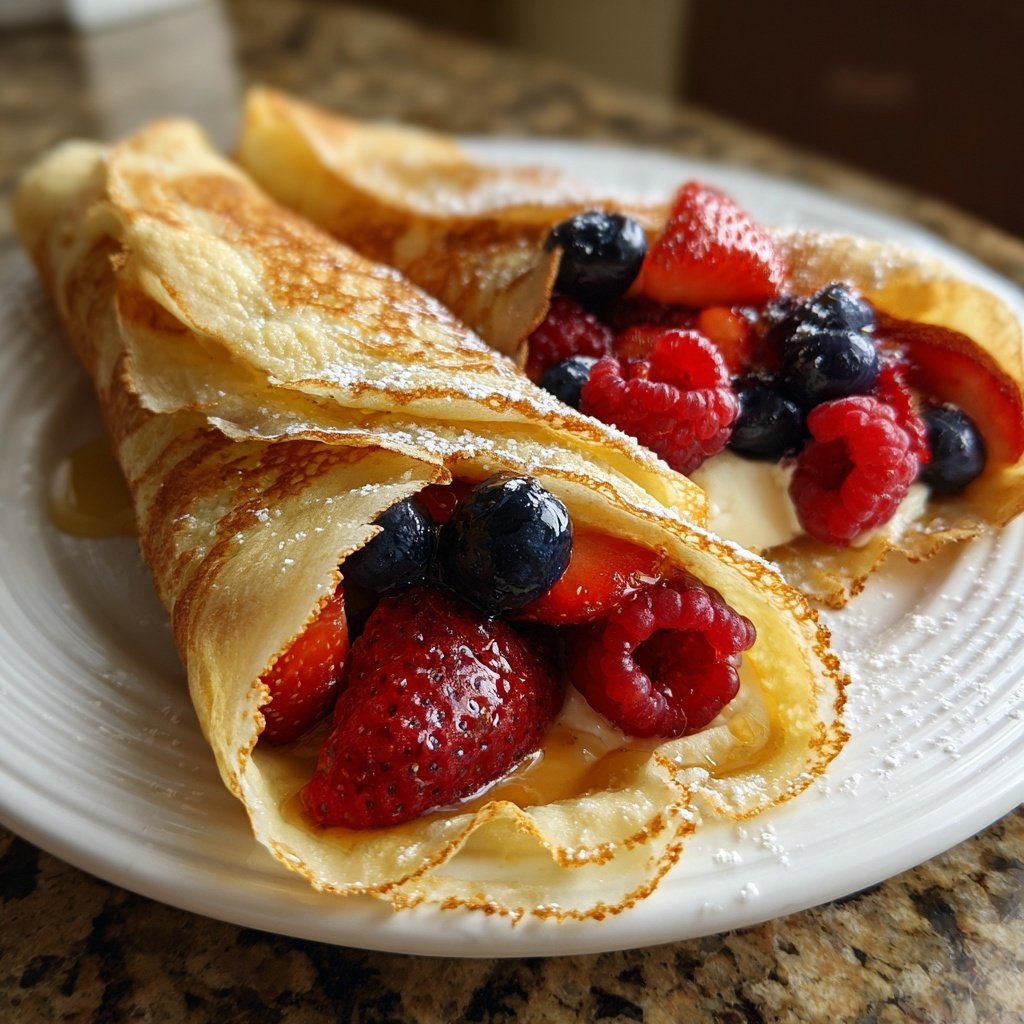 Cottage Cheese Crepes Fresh Fruit