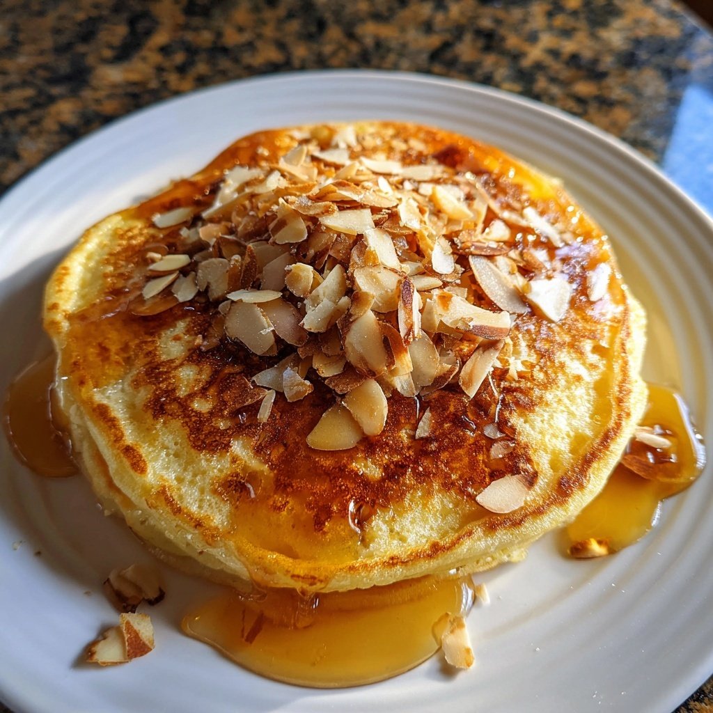 Almond Ricotta Pancakes with Honey Drizzle​