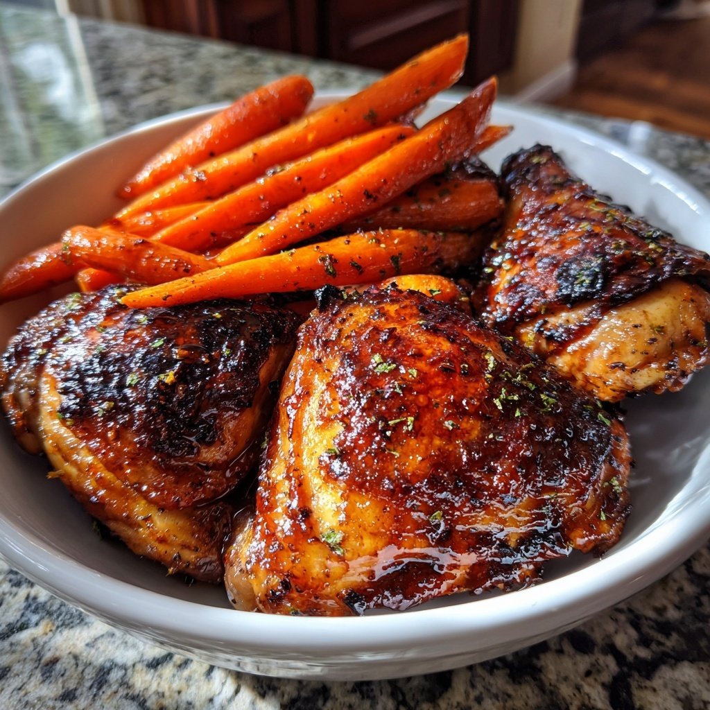 Pomegranate Molasses Glazed Chicken Carrots