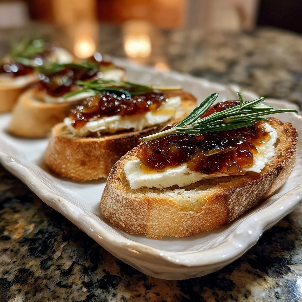 Brie Apple Butter Crostini