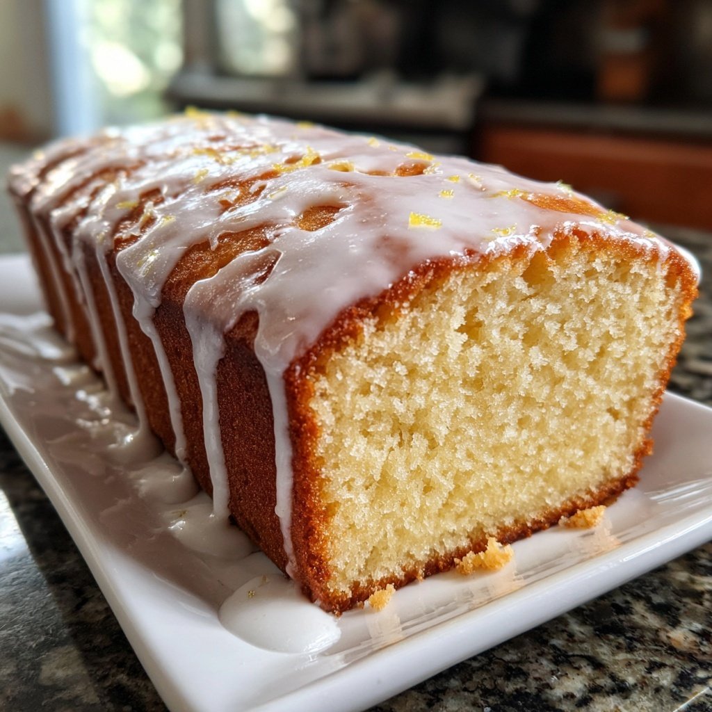 Vanilla Pound Cake with Lemon Glaze