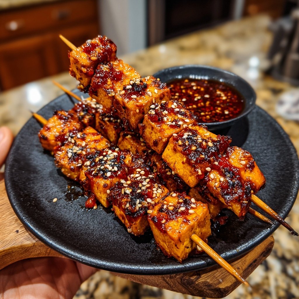Sweet and Spicy Tofu Skewers