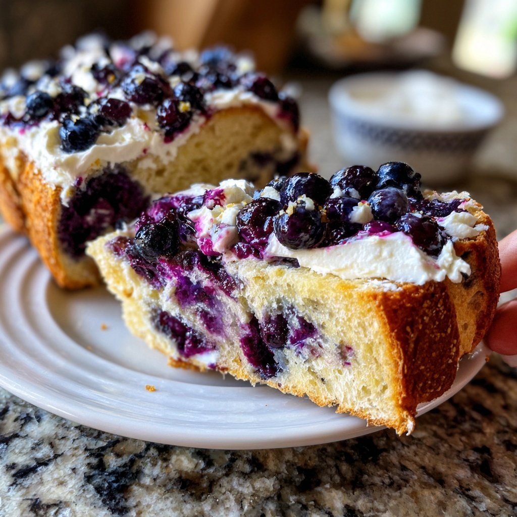 Blueberry Lemon Sourdough with Mascarpone Spread