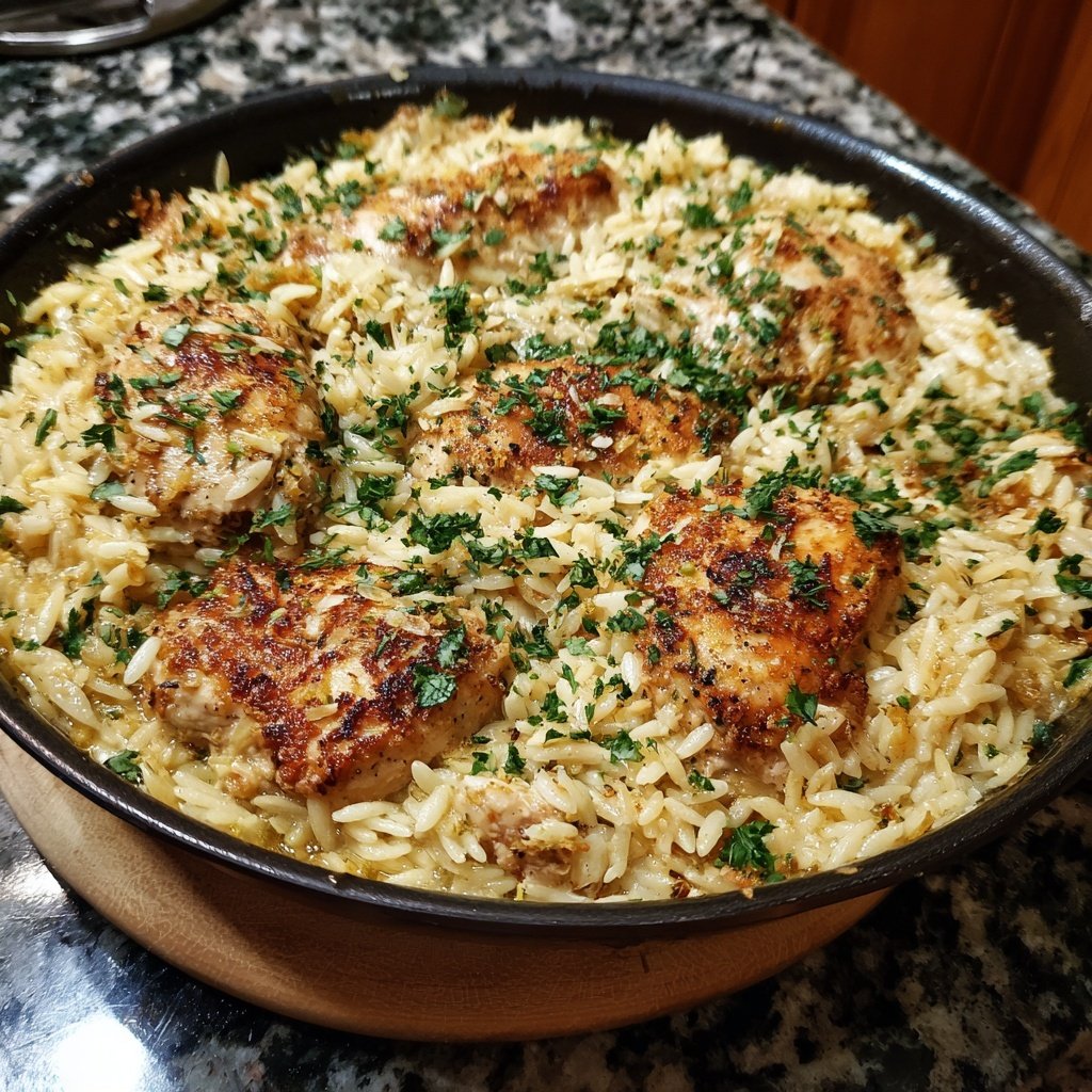 One-Pan Lemon Chicken Orzo