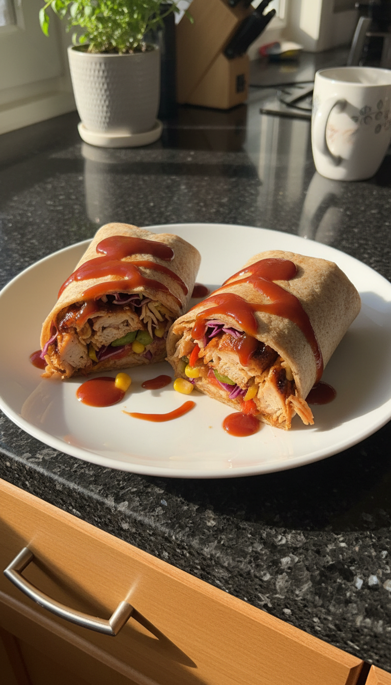 High Protein BBQ Chicken Wrap