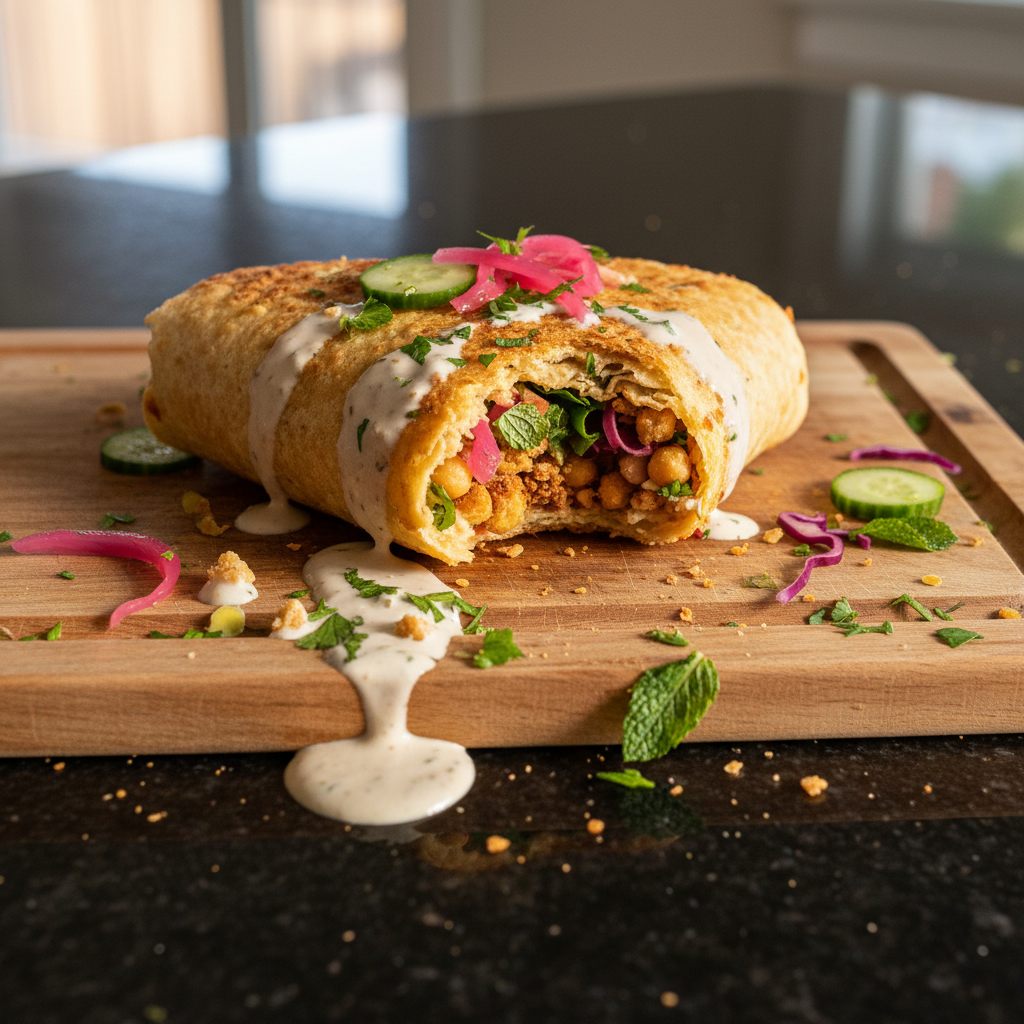 Crispy Chickpea Shawarma Wrap