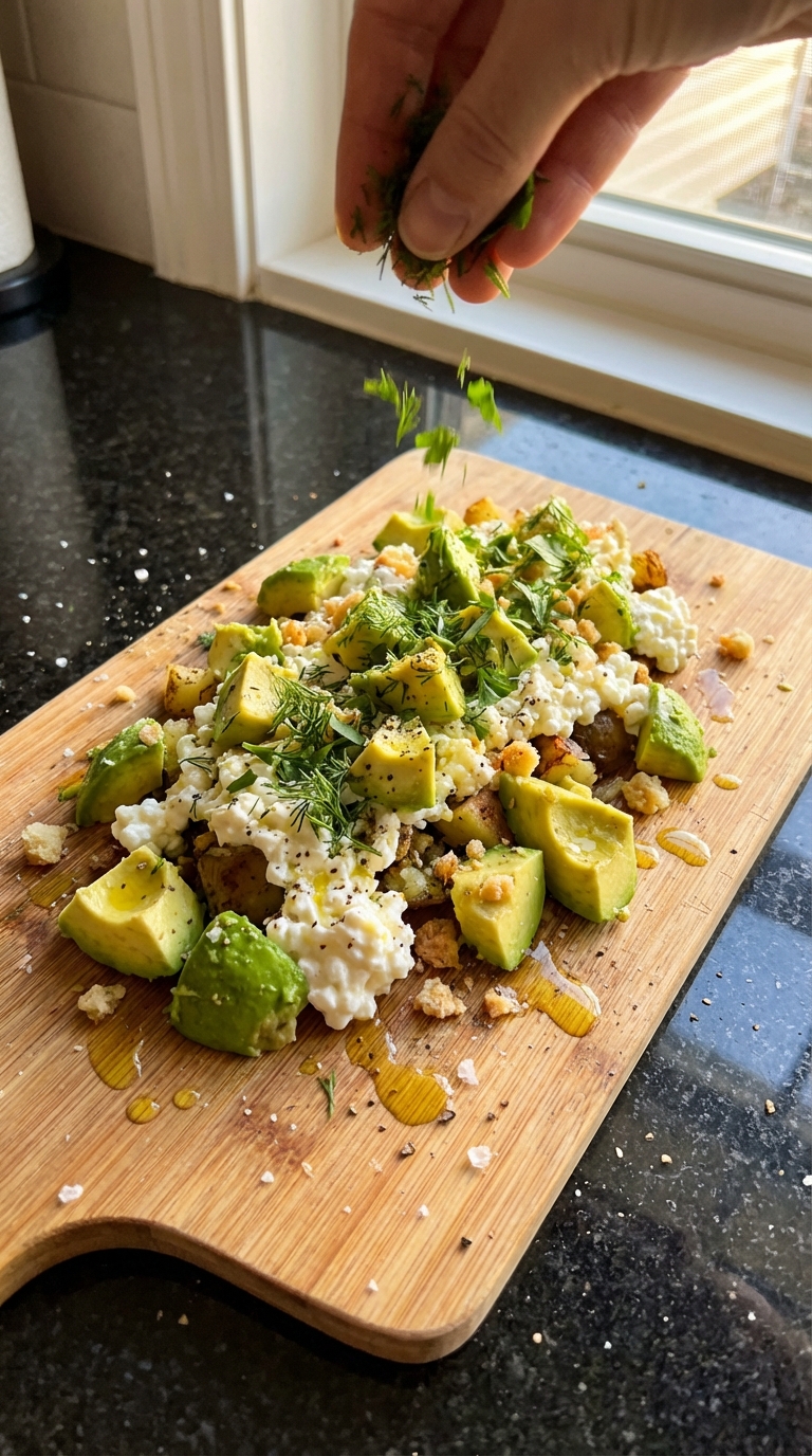 Cottage Cheese Avocado Hash
