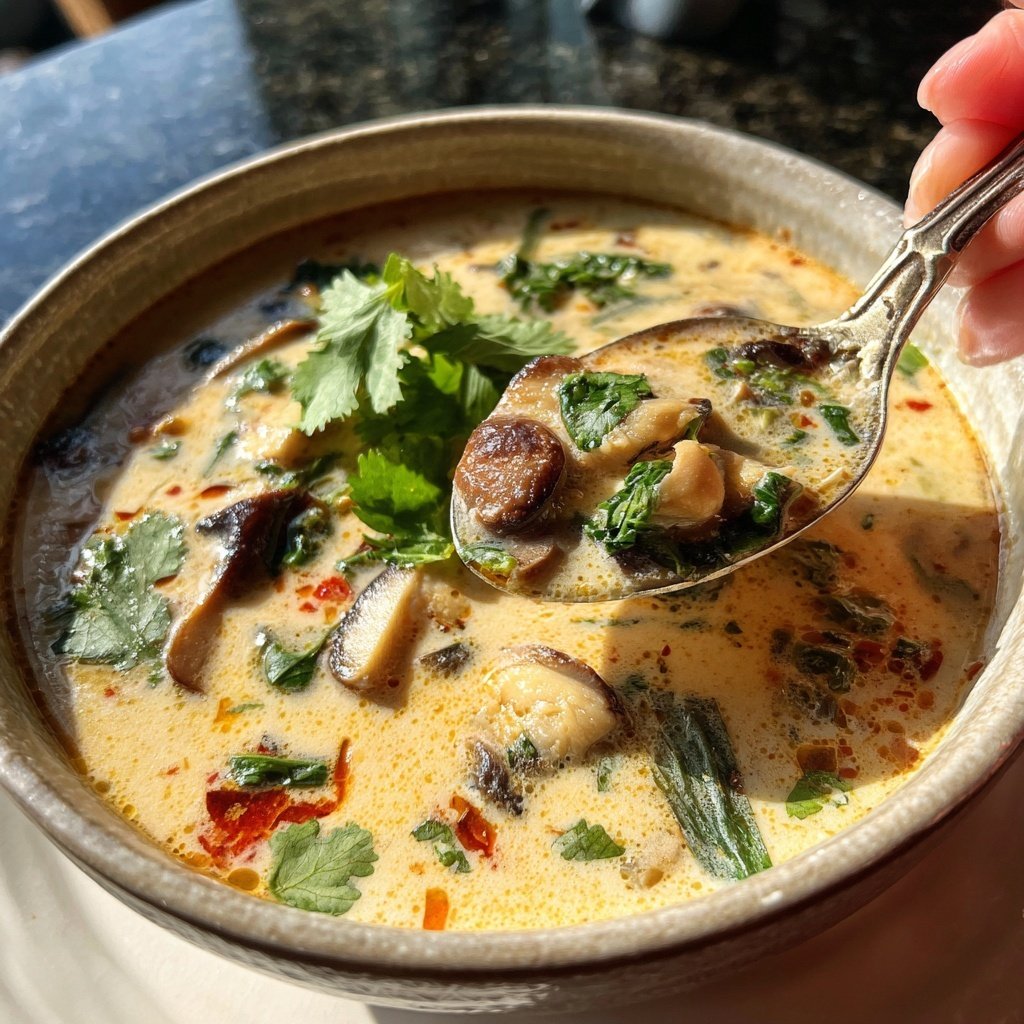 Thai Coconut Soup Recipe with Mushrooms