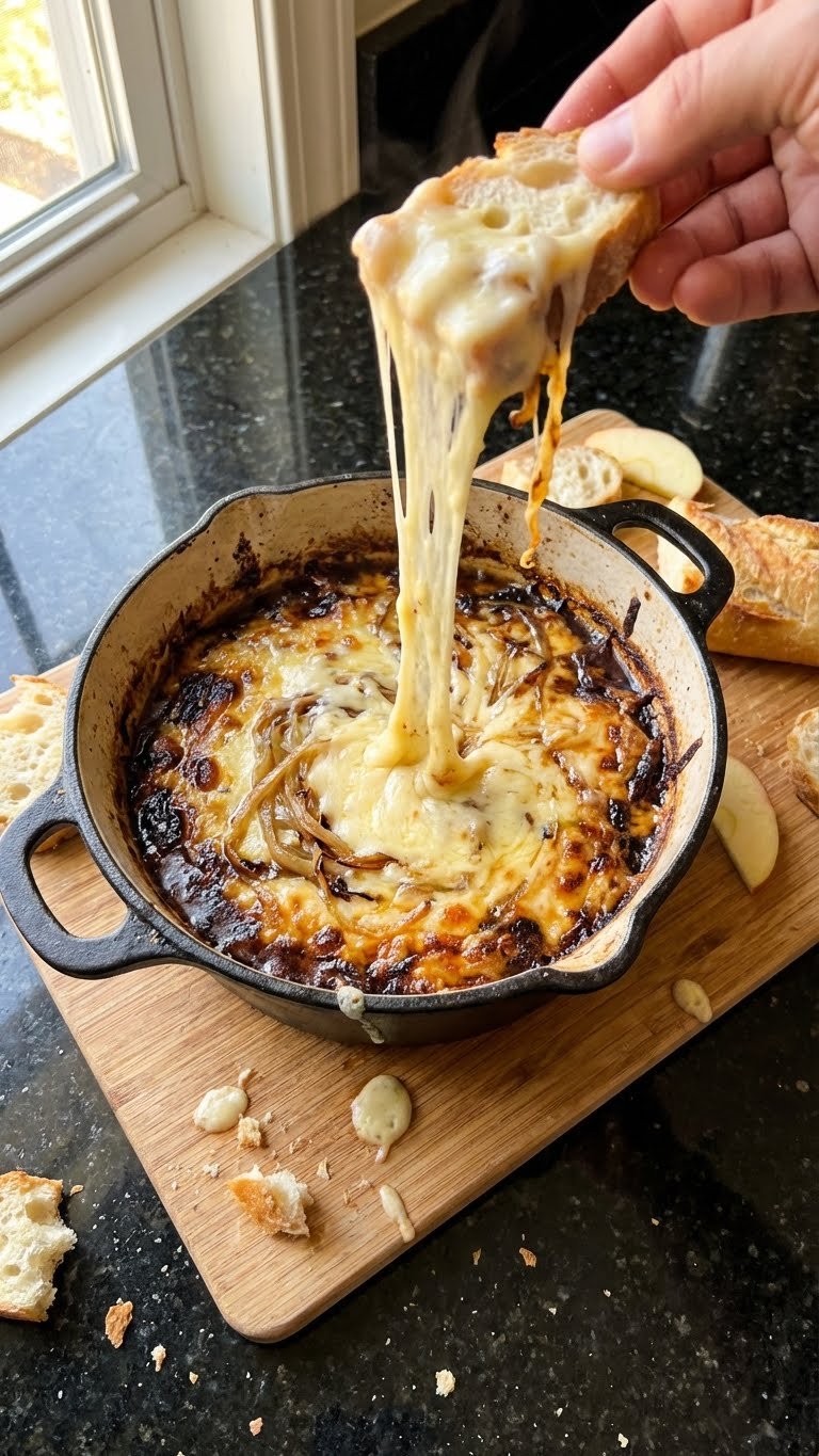 Cheesy Gruyere and Onion Fondue