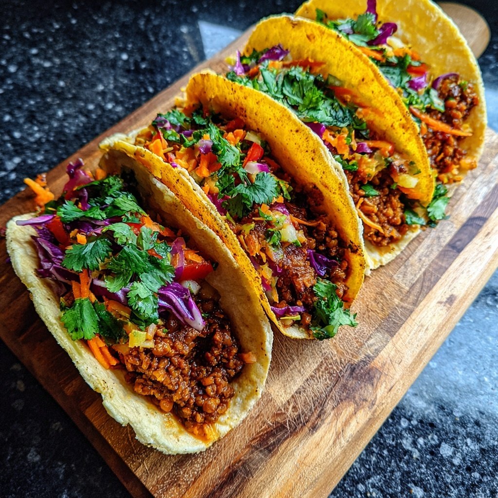 Smoked Paprika Lentil Tacos with Slaw
