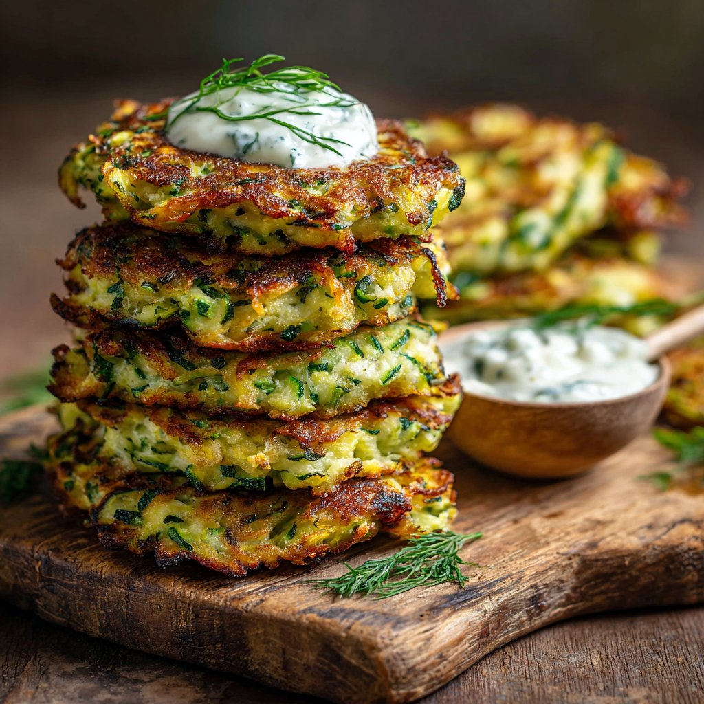Zucchini Fritters with Tzatziki